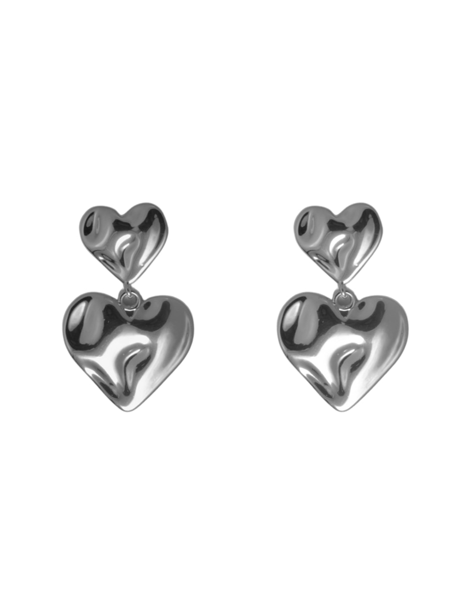 Aretes y collar de corazón 18 K 4