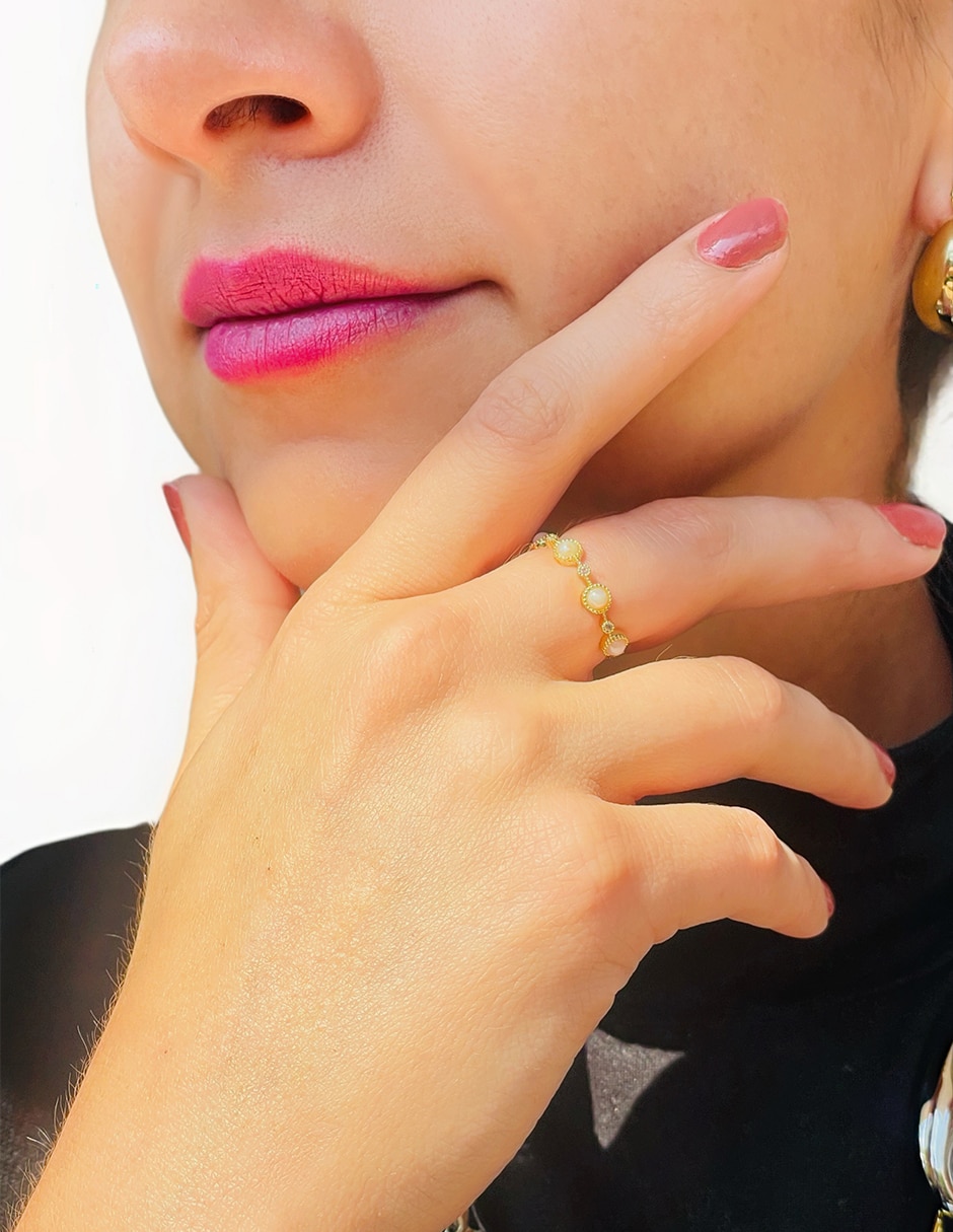 Anillo con acabado baño de oro 14 k 5