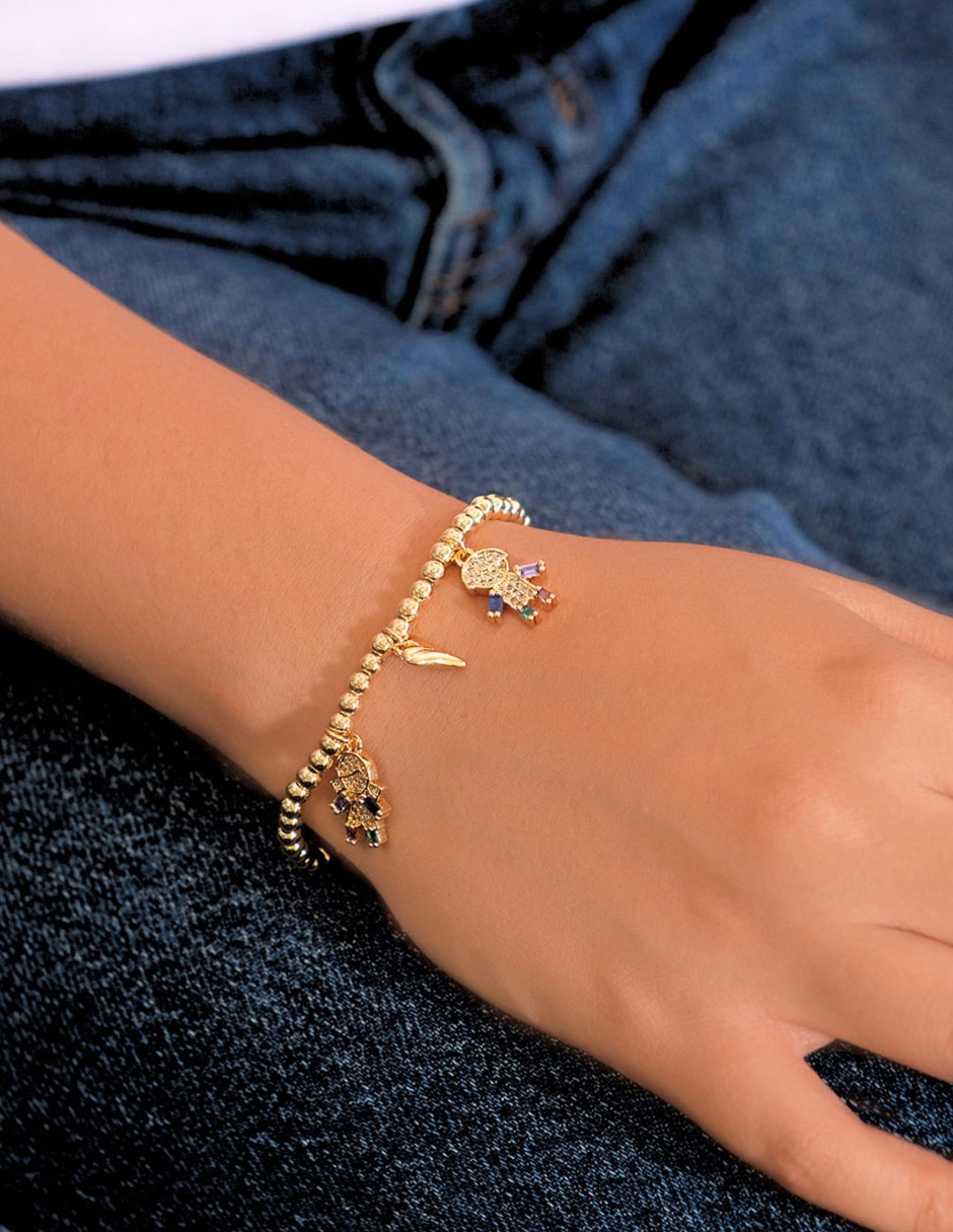 Pulsera 18 K con acabado chapa de oro 3