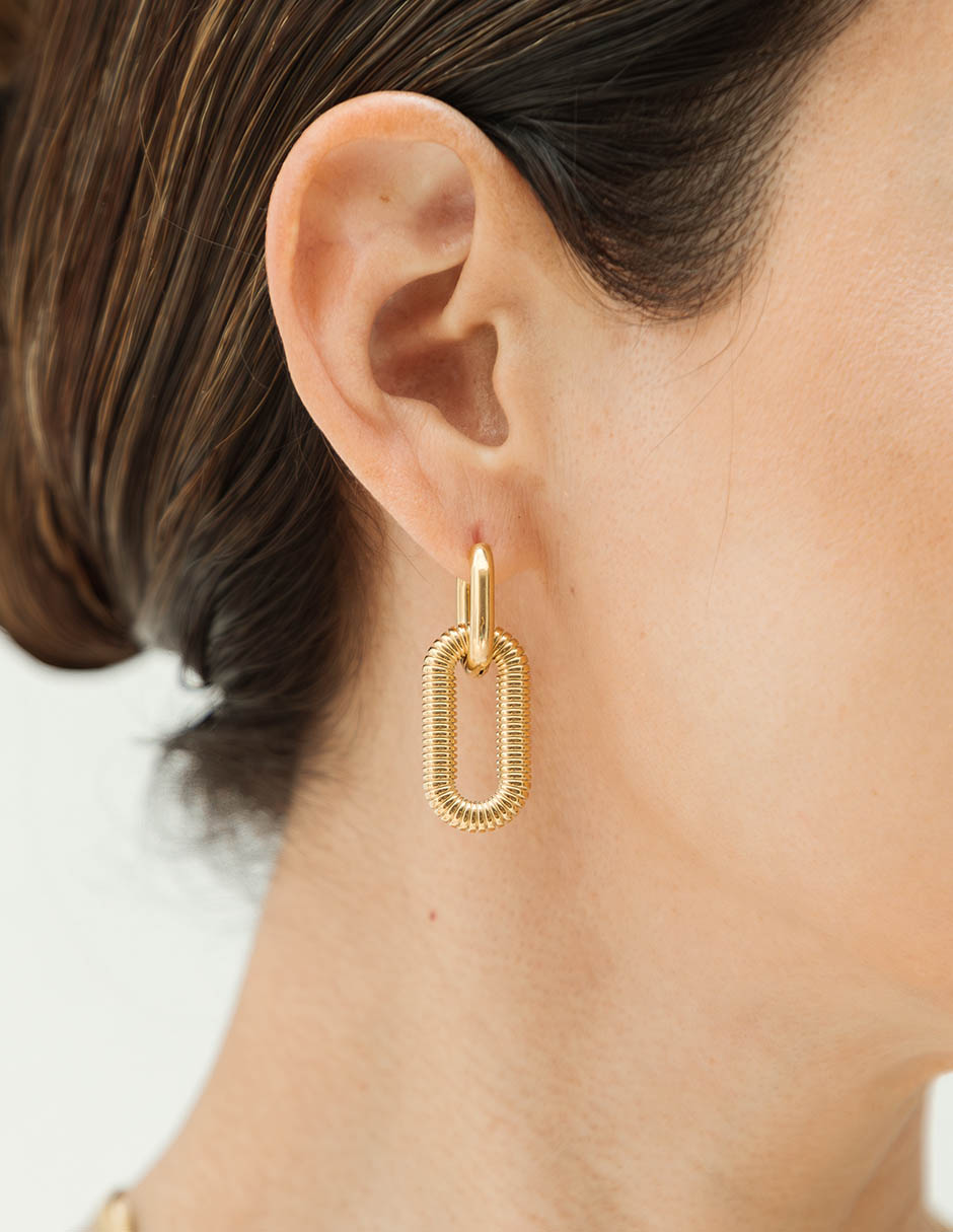 Arracadas chapa de oro 18 K 4