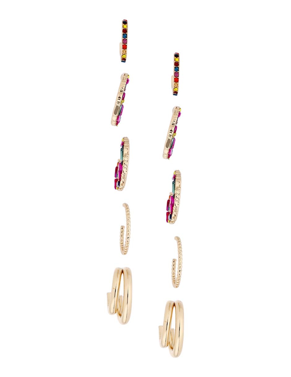 Set de aretes acabado brillante