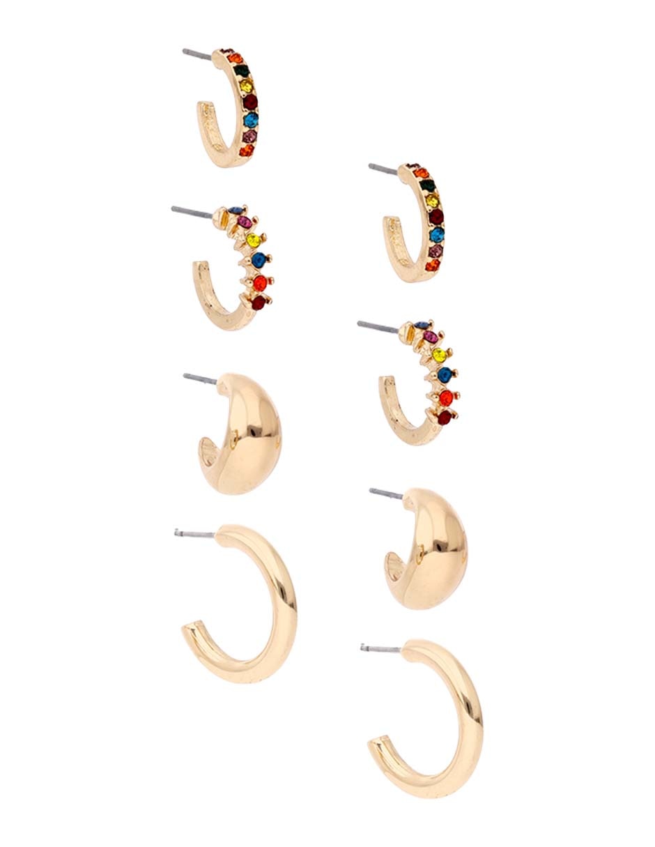Set de aretes con acabado brillante 2