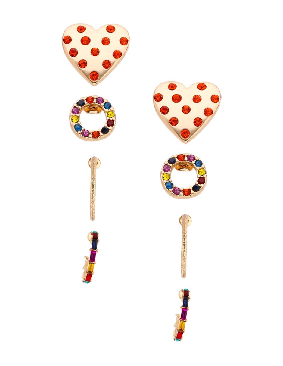 Set de aretes acabado brillante