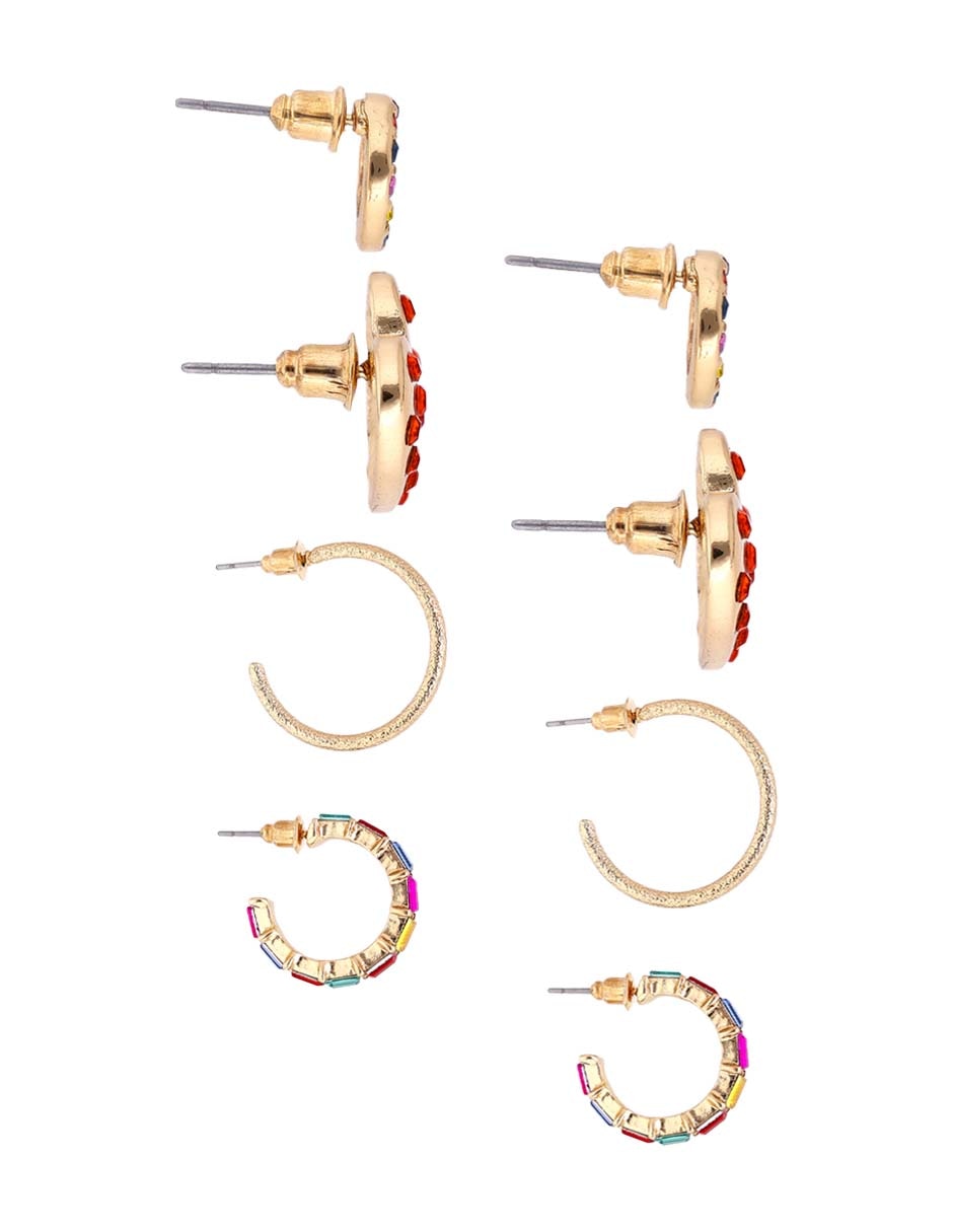 Set de aretes acabado brillante 3