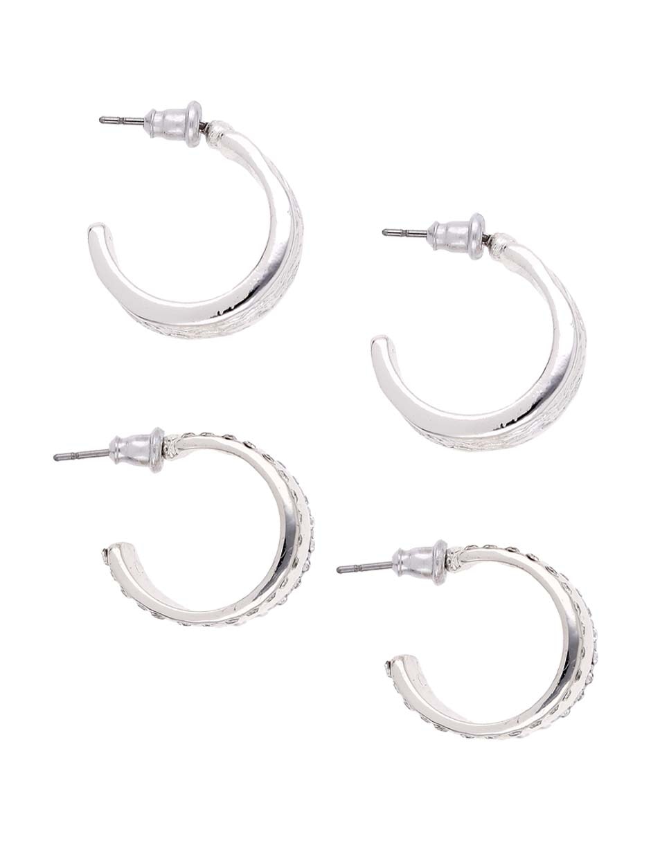Set de aretes con acabado pulido 7