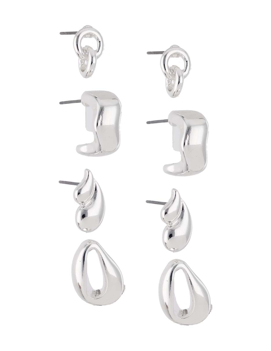 Set de aretes con acabado pulido 2