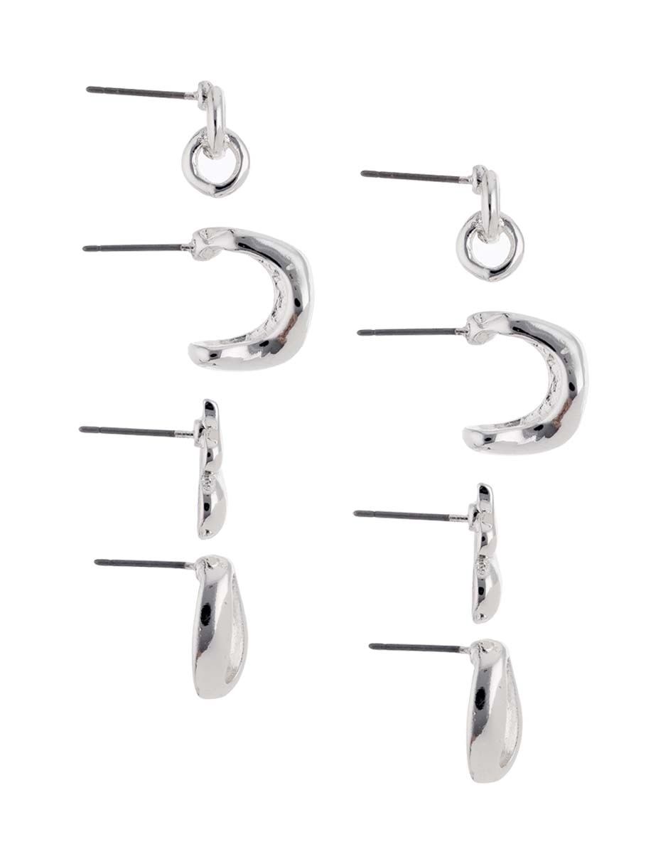Set de aretes con acabado pulido 3