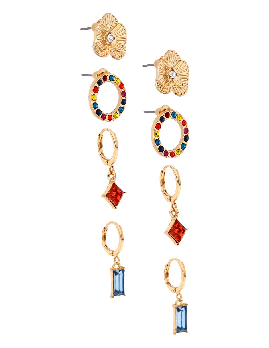 Set de aretes con acabado brillante 2