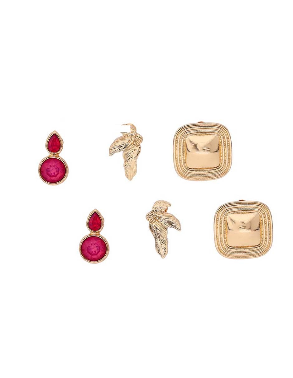Set de aretes con acabado pulido