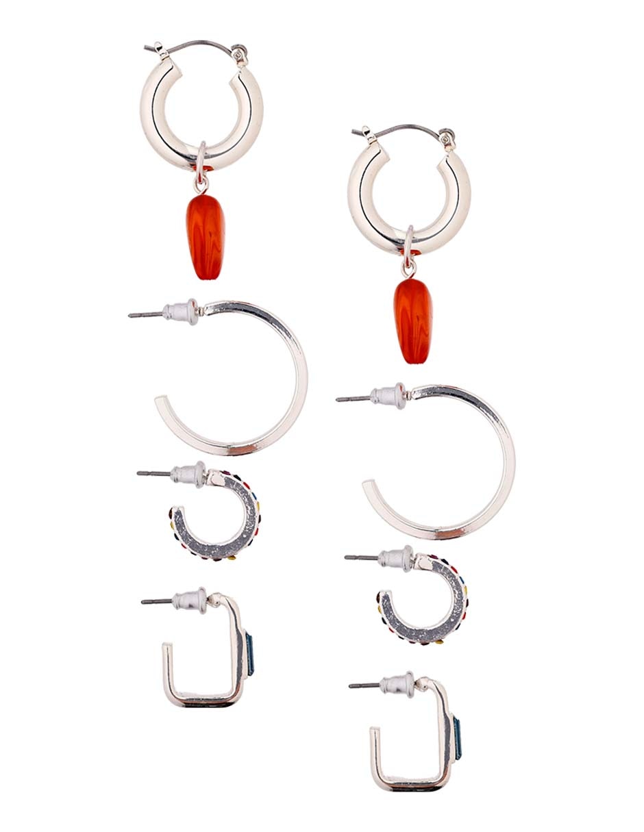 Set de aretes con acabado brillante 3