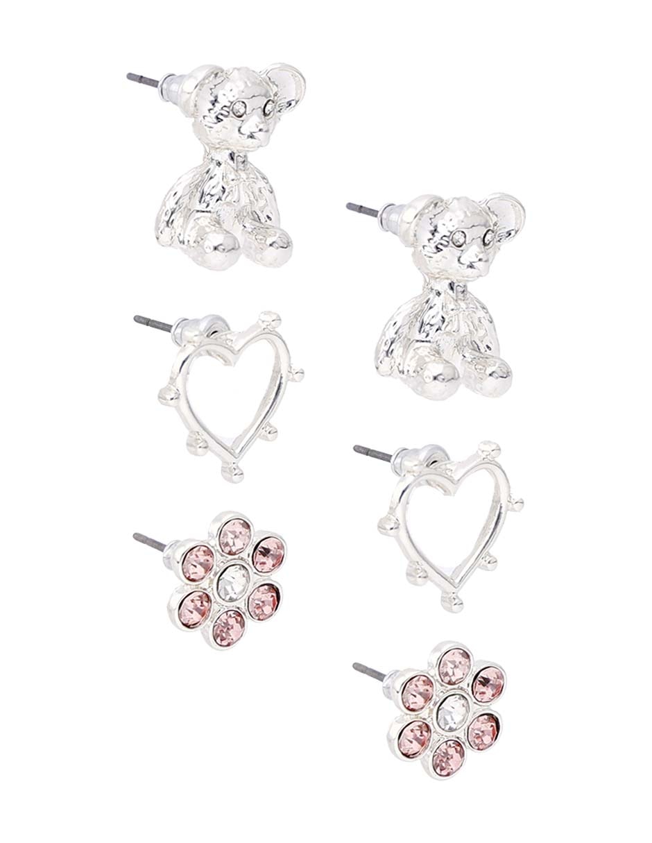Set de aretes con acabado brillante 2