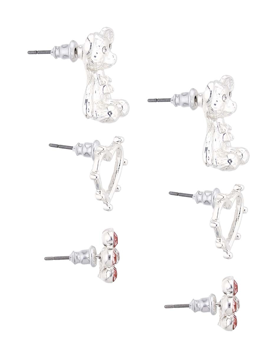 Set de aretes con acabado brillante 3