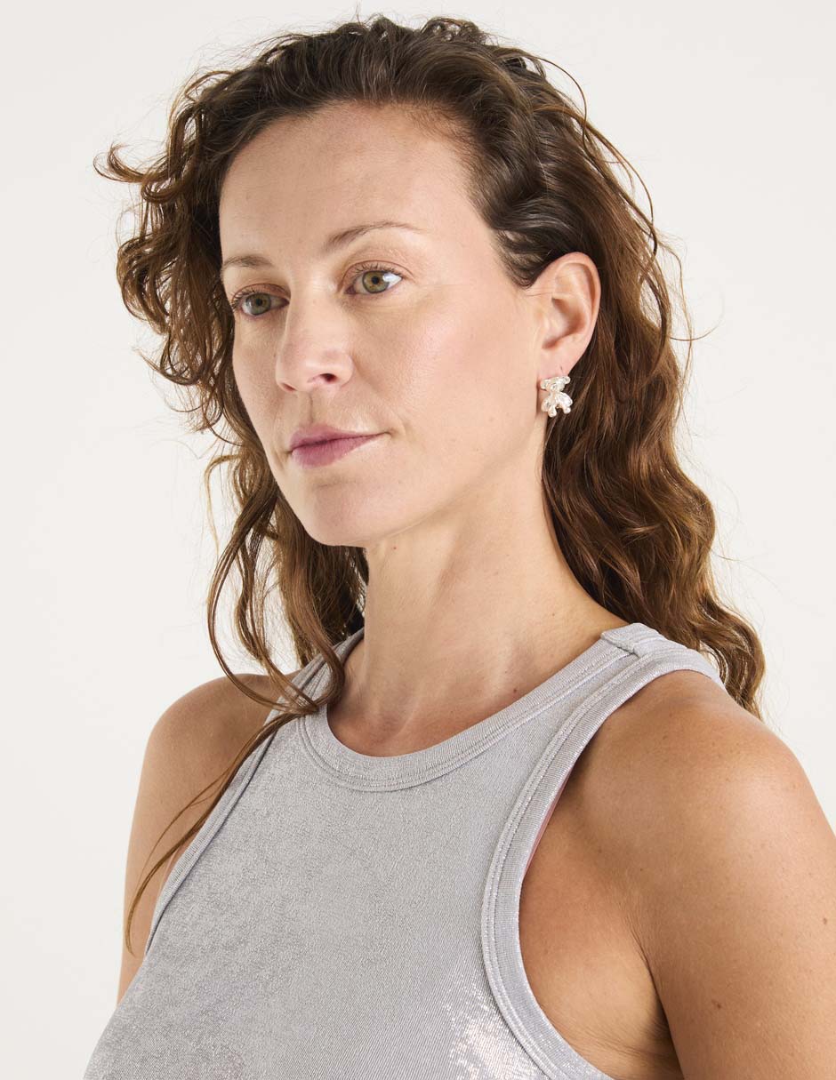 Set de aretes con acabado brillante 4