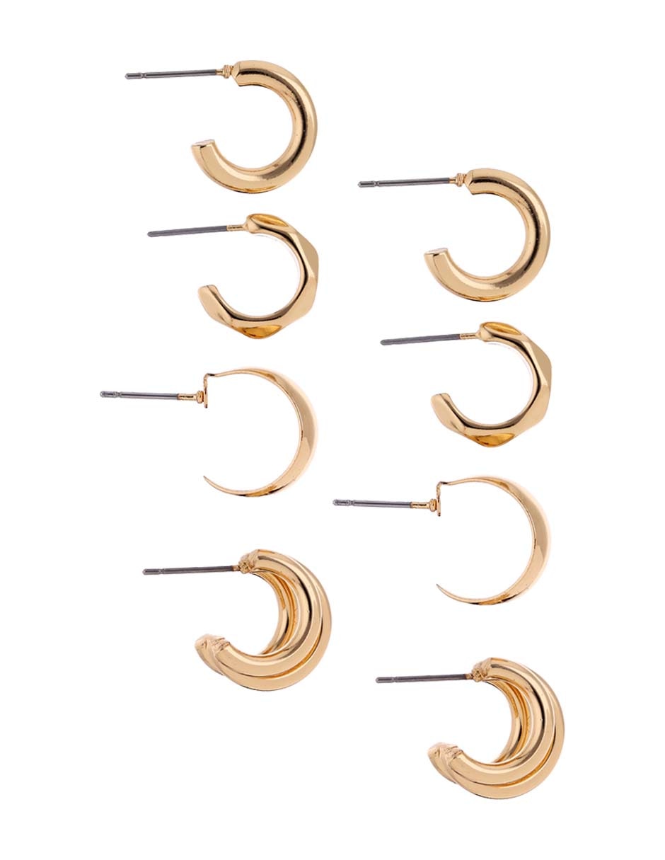 Set de aretes con acabado pulido 3