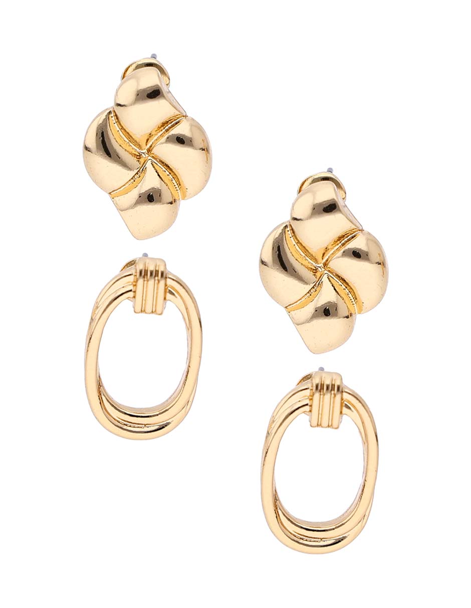 Set de aretes con acabado pulido 2