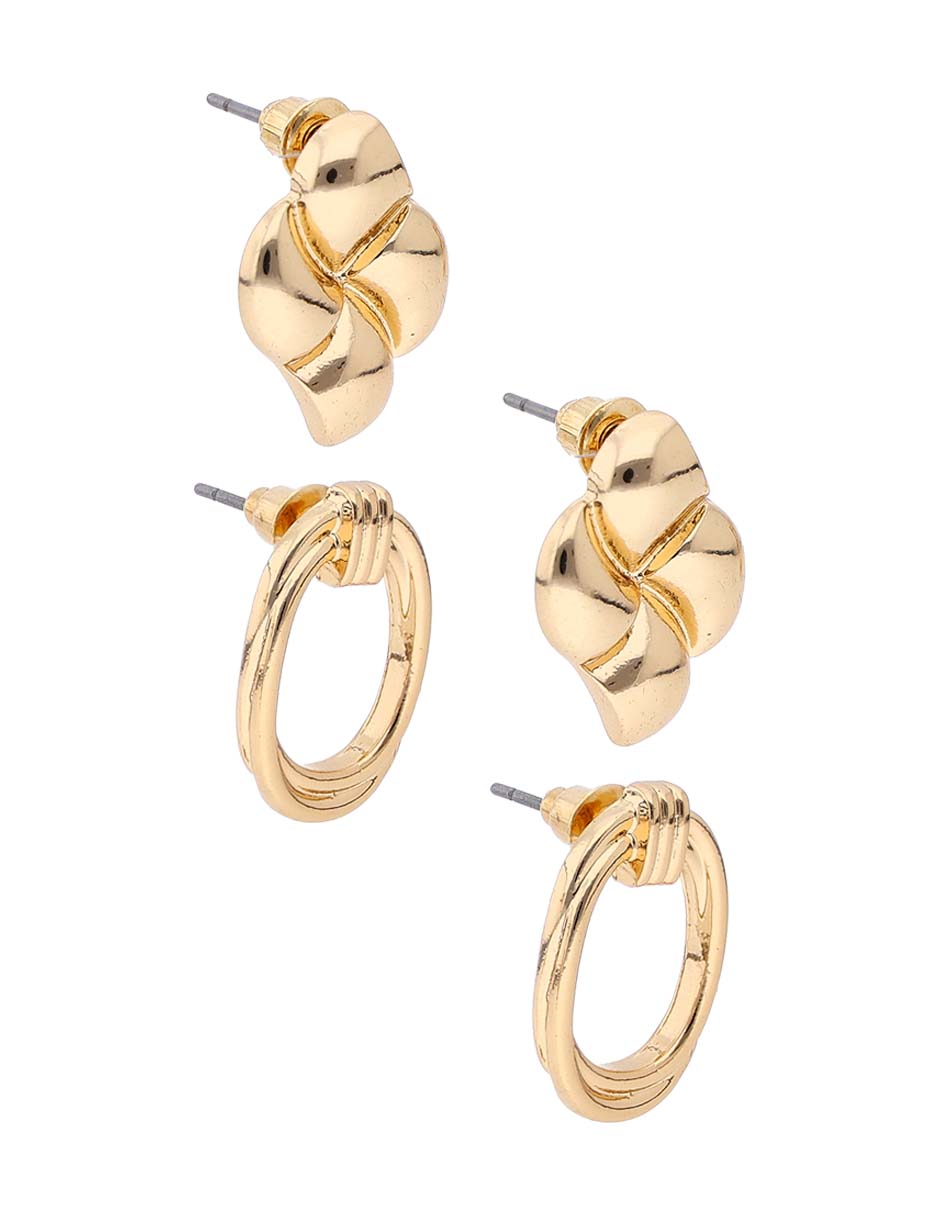 Set de aretes con acabado pulido 3