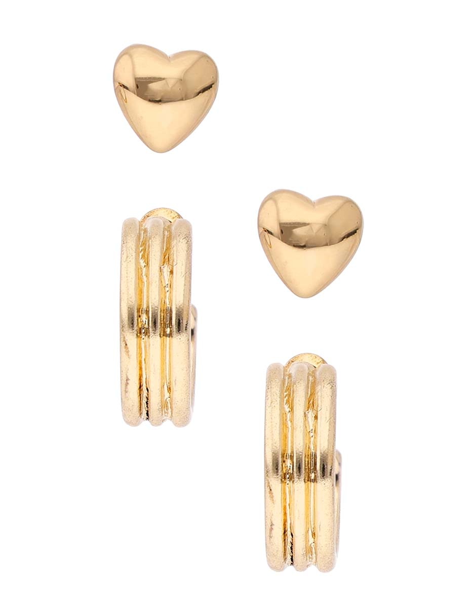Set de aretes con acabado pulido 5