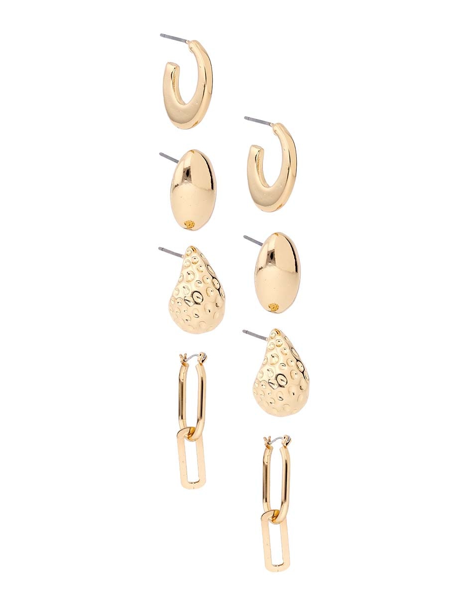 Set de aretes con acabado pulido 2