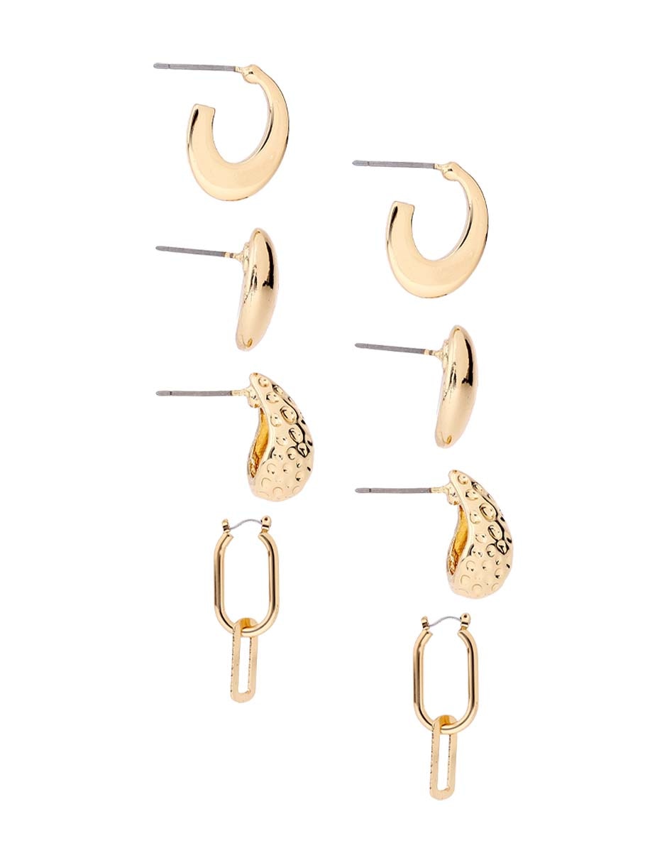 Set de aretes con acabado pulido 3