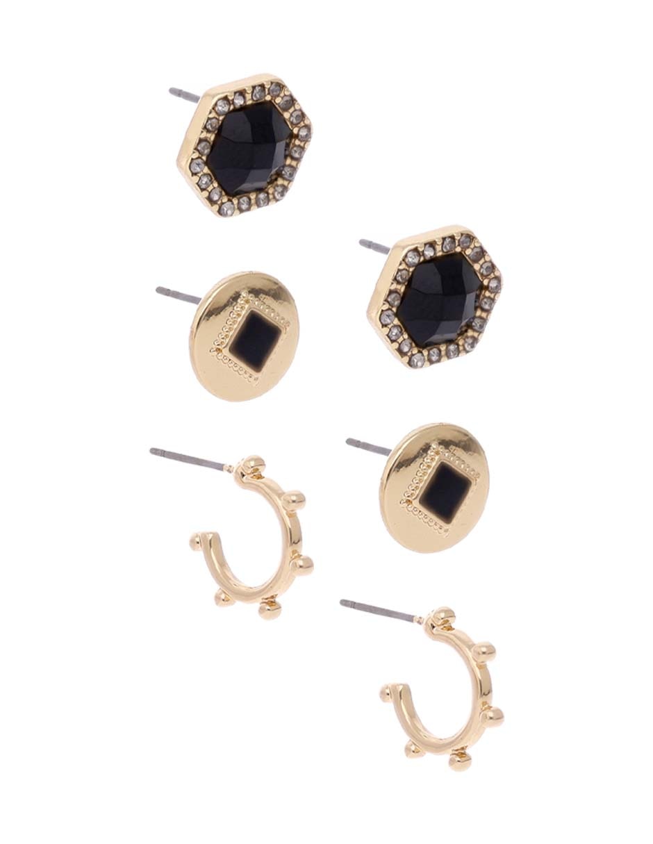 Set de aretes con acabado brillante 2