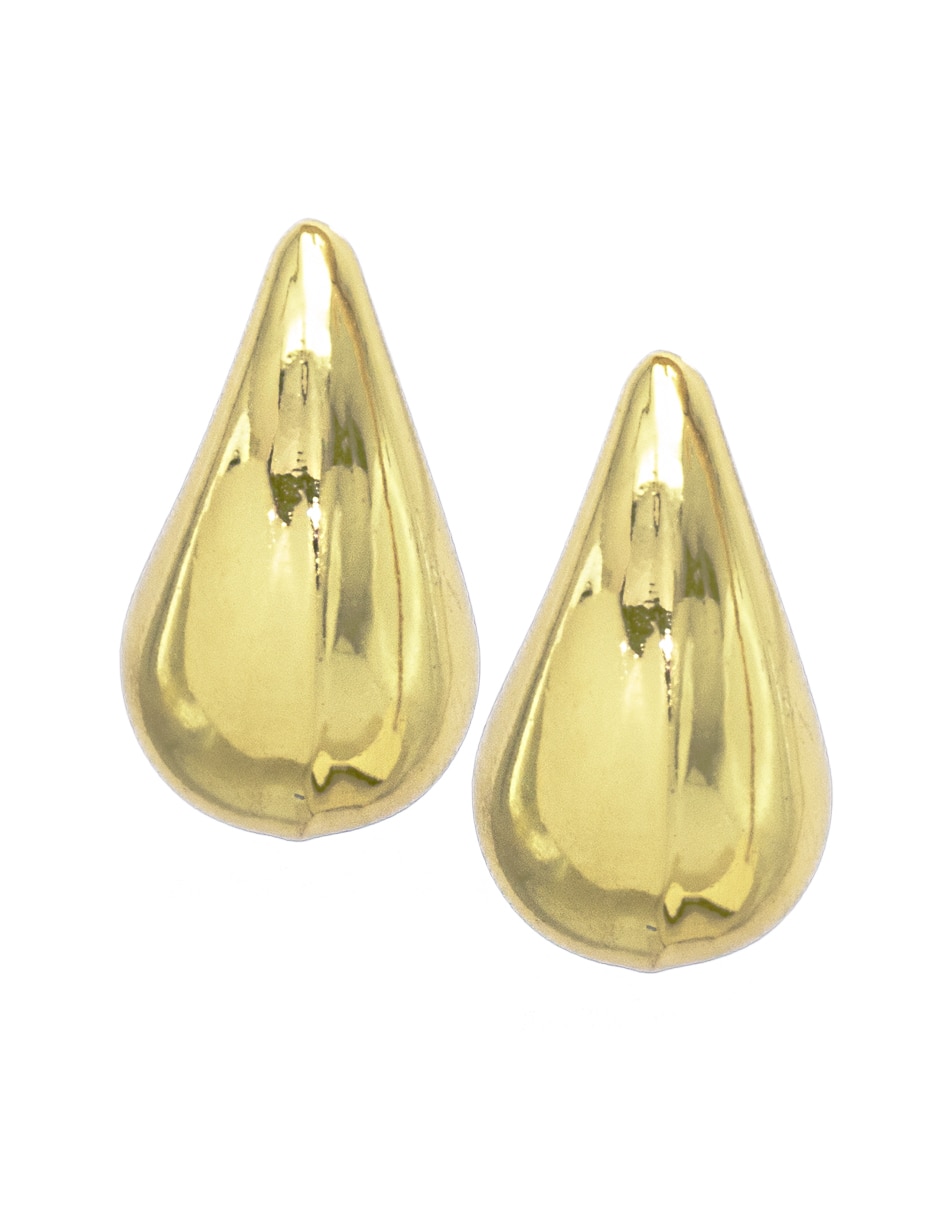 Aretes cortos de gota con acabado pulido