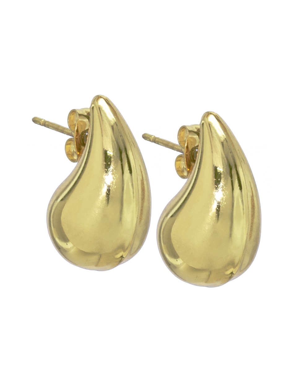 Aretes cortos de gota con acabado pulido 2