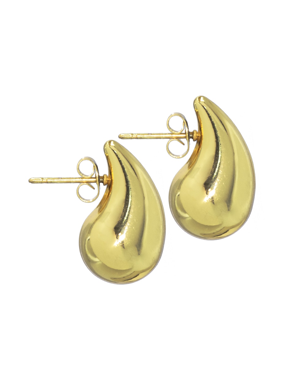 Aretes cortos de gota con acabado pulido 3