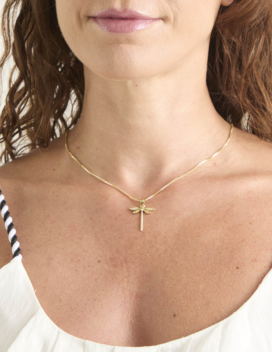 Collar con dije de libélula 18 K 3