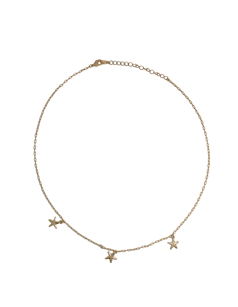 Collar de estrella de mar con acabado baño de oro