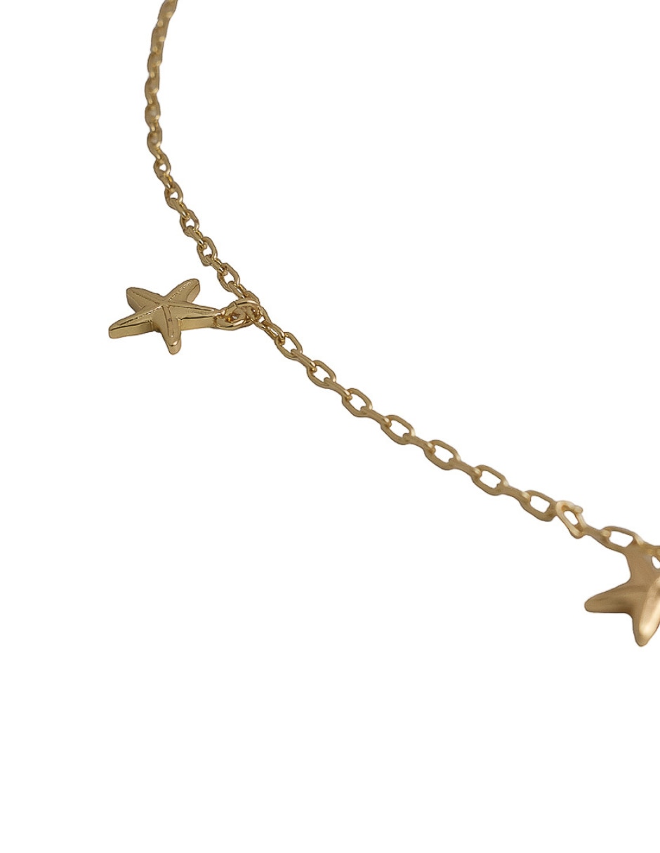 Collar de estrella de mar con acabado baño de oro 2