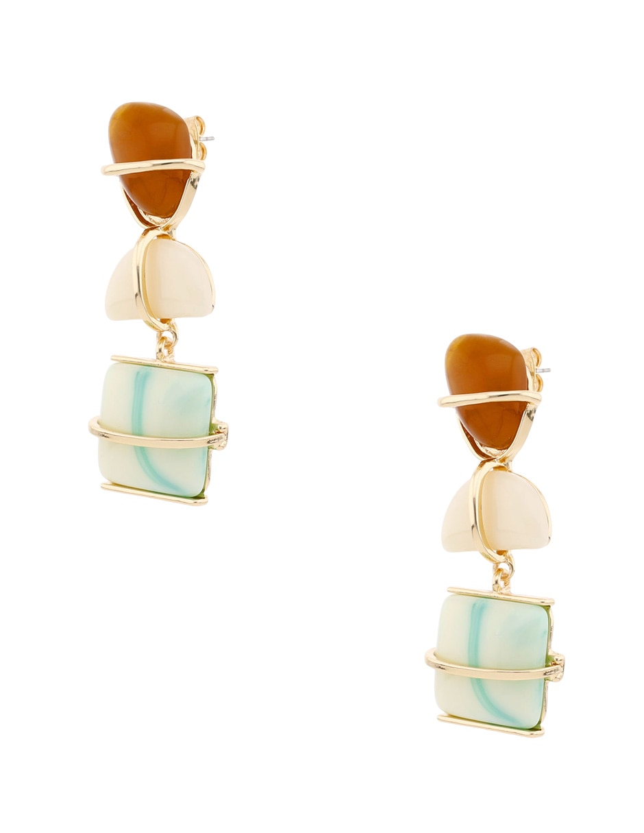 Aretes largos con acabado brillante 2