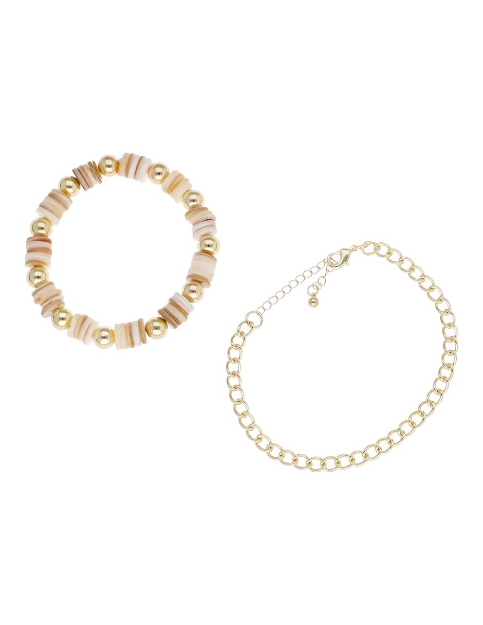 Set pulsera acabado brillante