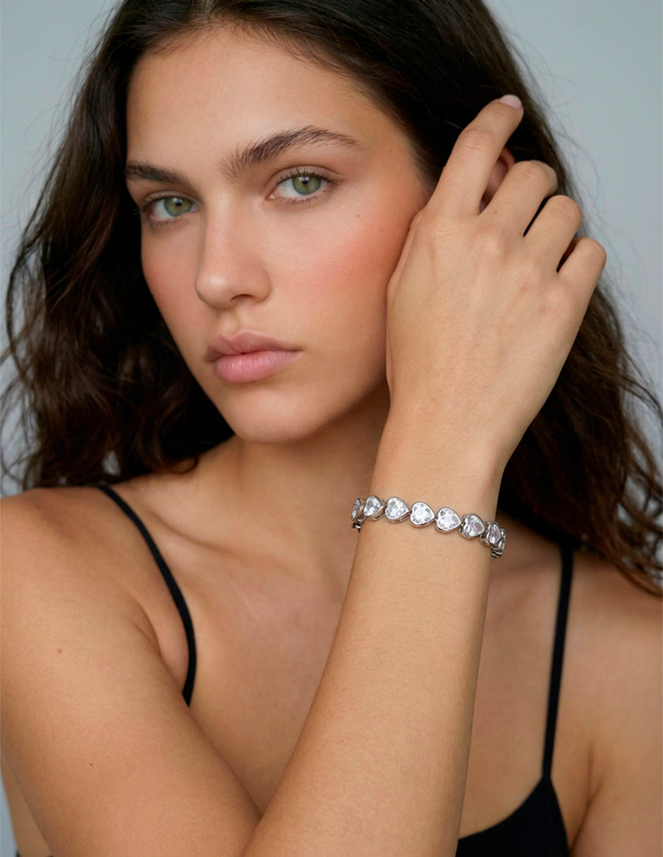 Pulsera con circonita 18 K acabado chapa de oro 3
