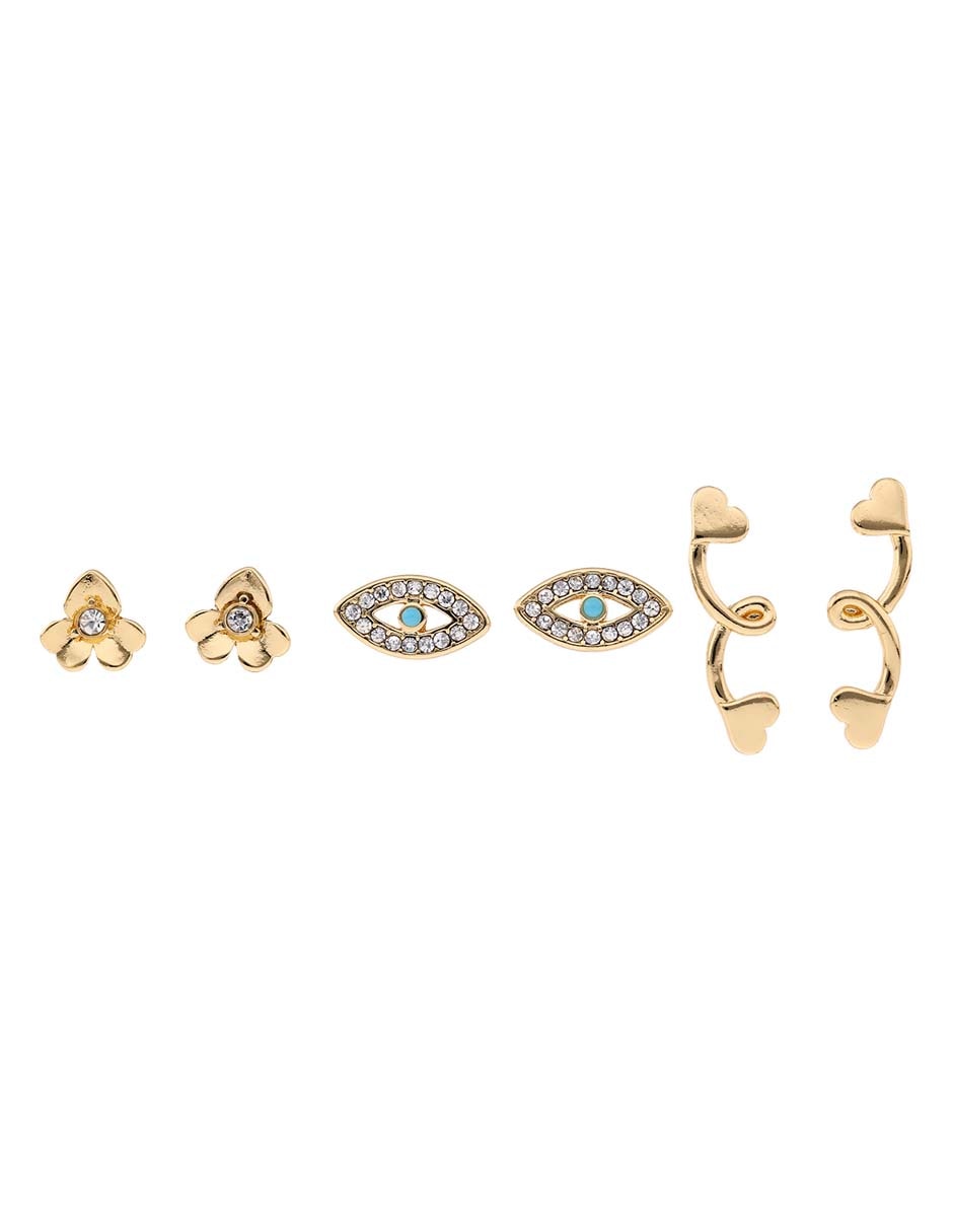 Set de aretes con acabado brillante Set de aretes con acabado brillante