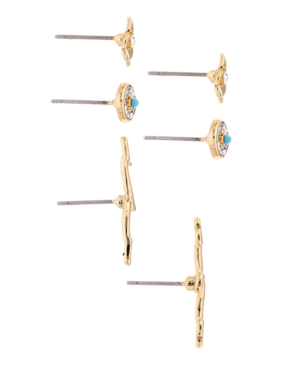 Set de aretes con acabado brillante 3