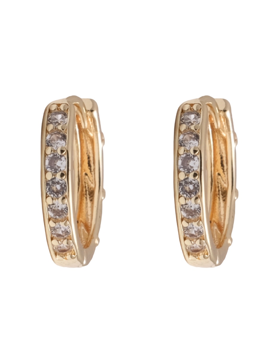 Aretes huggies con acabado chapa de oro 18K Aretes huggies con acabado chapa de oro 18K