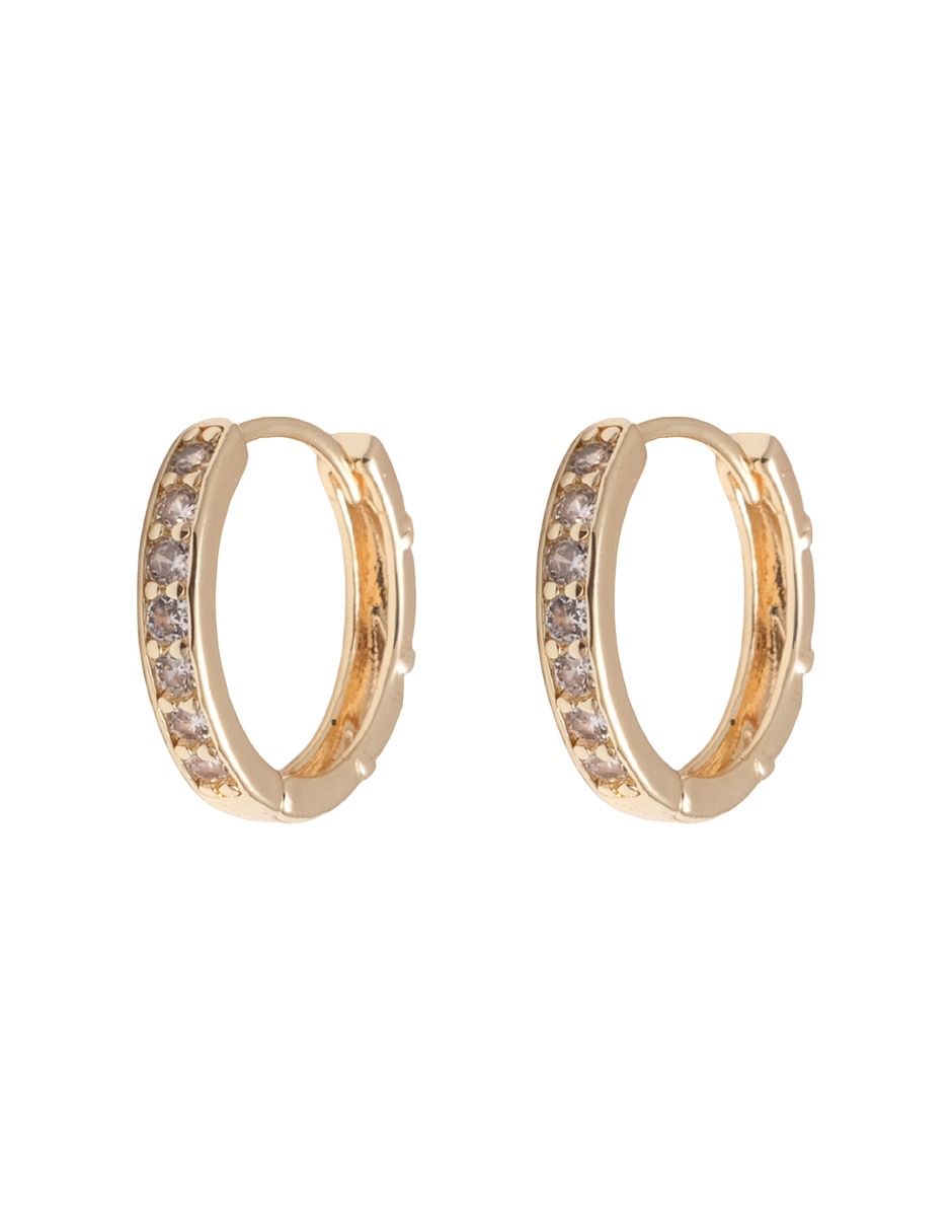 Aretes huggies con acabado chapa de oro 18K 3