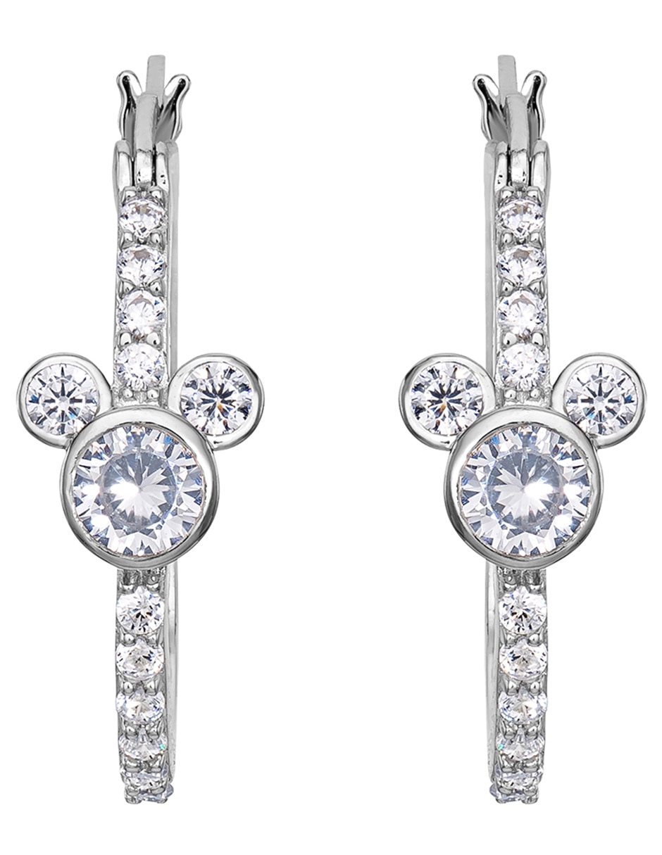 Aretes de aro Minnie Mouse de plata 0.925 con acabado brillante 2