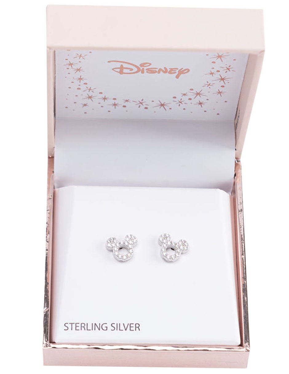 Aretes cortos Mickey Mouse de plata P 925 con acabado brillante 2