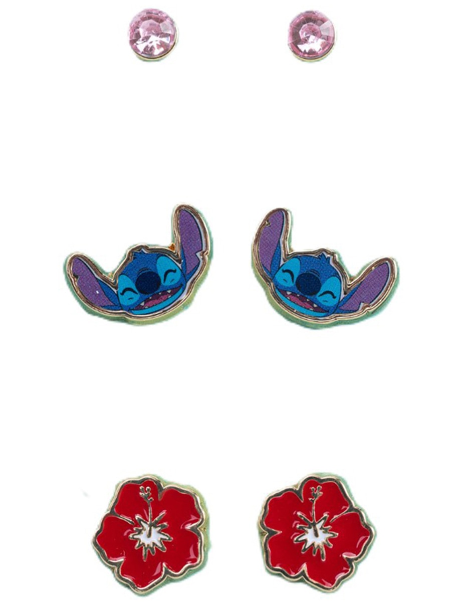 Set de aretes Stitch con acabado brillante Set de aretes Stitch con acabado brillante