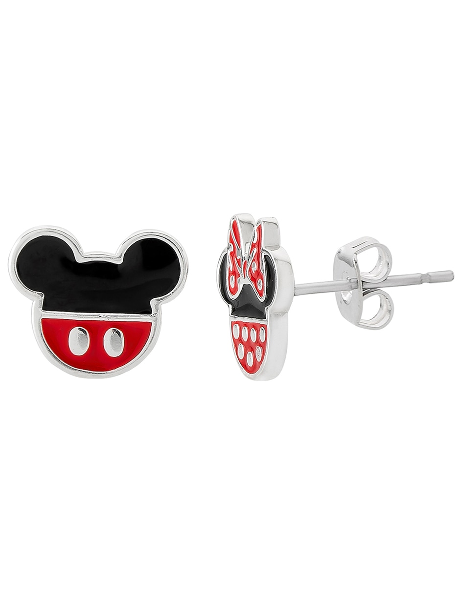 Aretes cortos Mickey & Minnie Mickey Mouse  de plata P 925 con acabado brillante 2