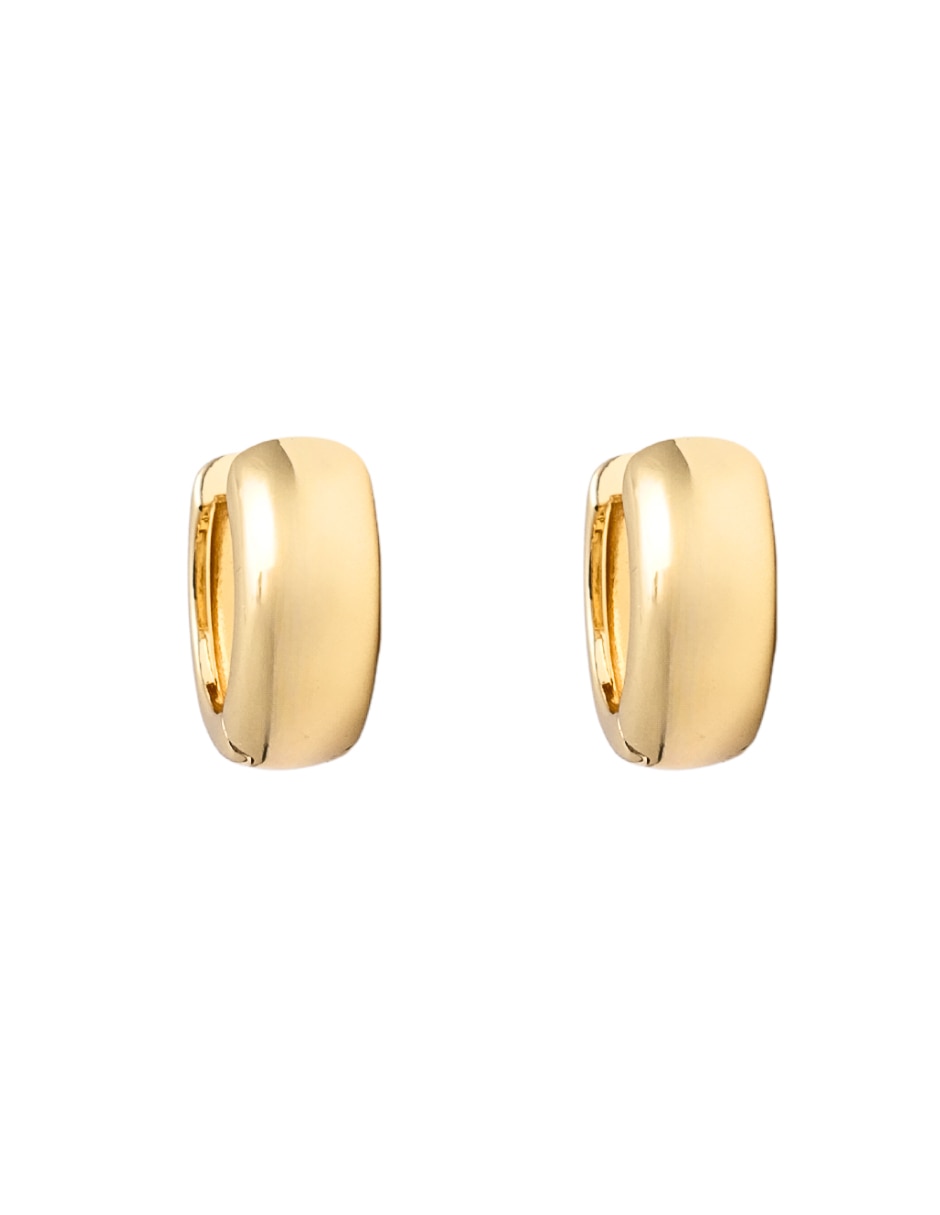 Aretes huggies con acabado chapa de oro 18K Aretes huggies con acabado chapa de oro 18K