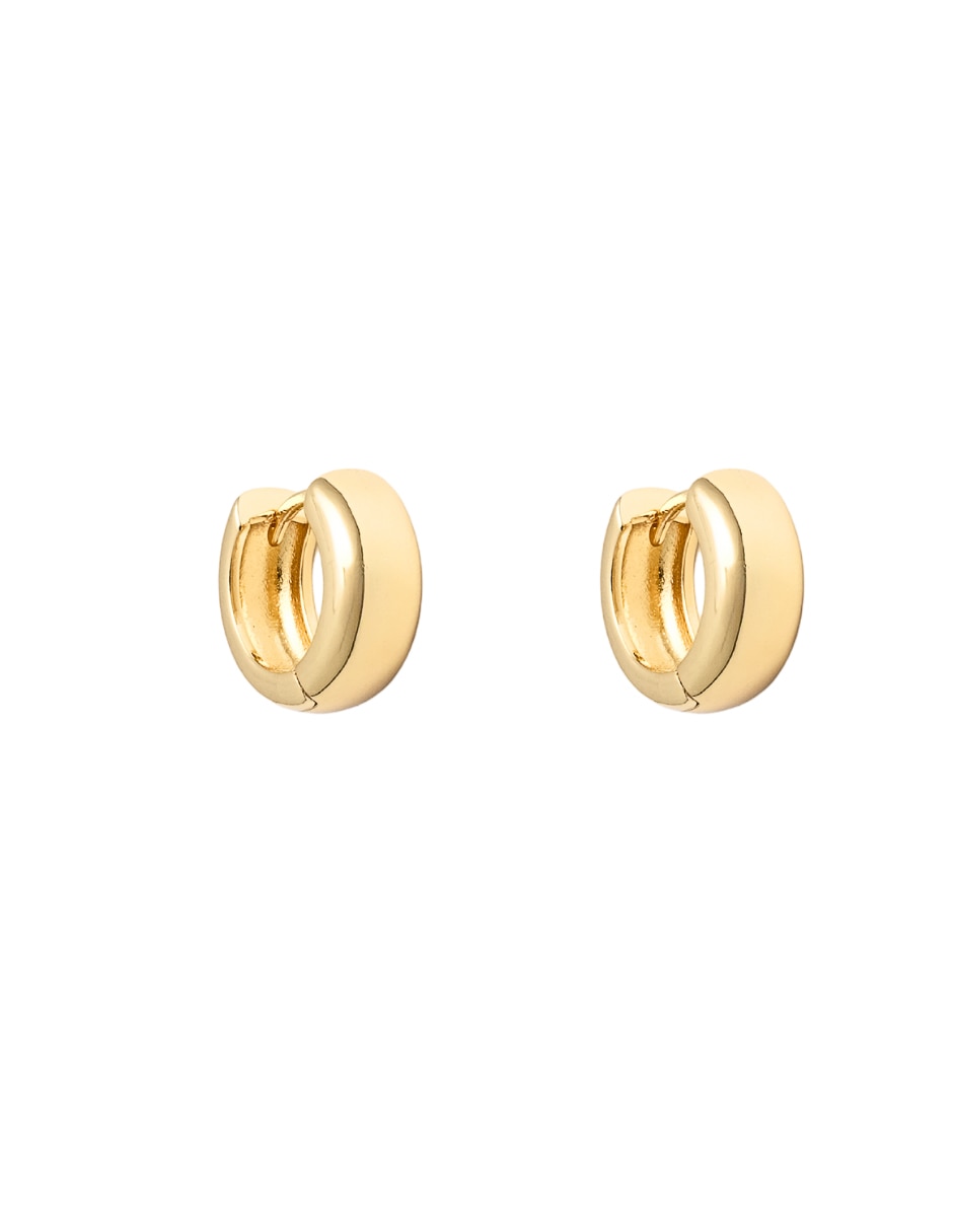 Aretes huggies con acabado chapa de oro 18K 2