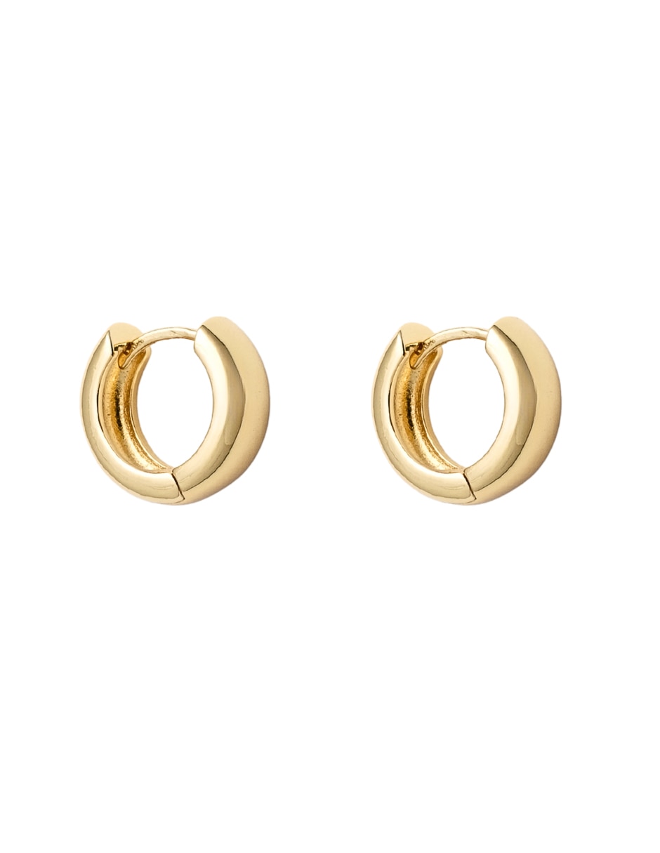 Aretes huggies con acabado chapa de oro 18K 3