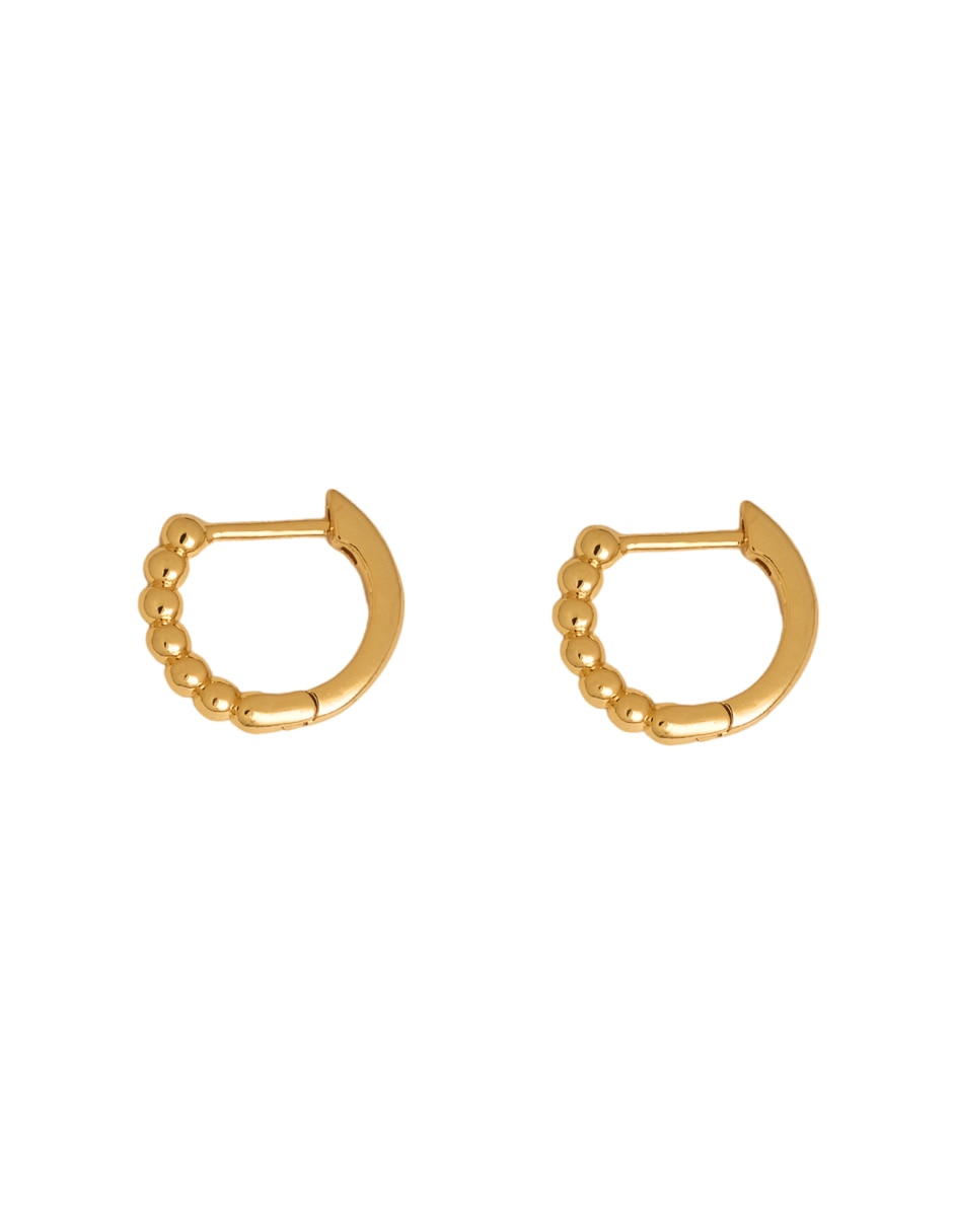 Aretes huggies con acabado chapa de oro 18 K 3