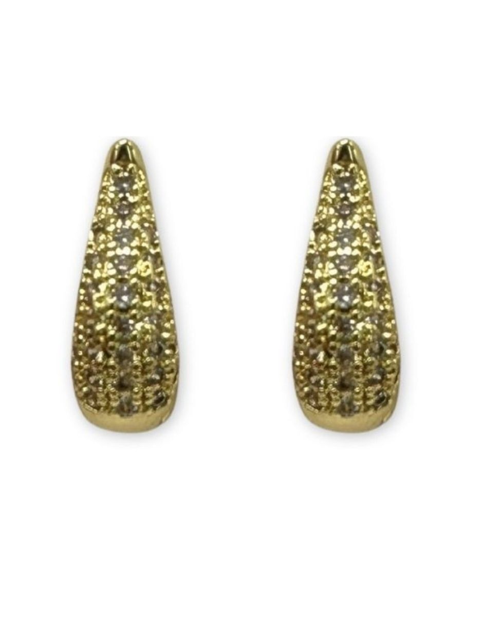 Aretes huggies con acabado baño de oro 14 K 1