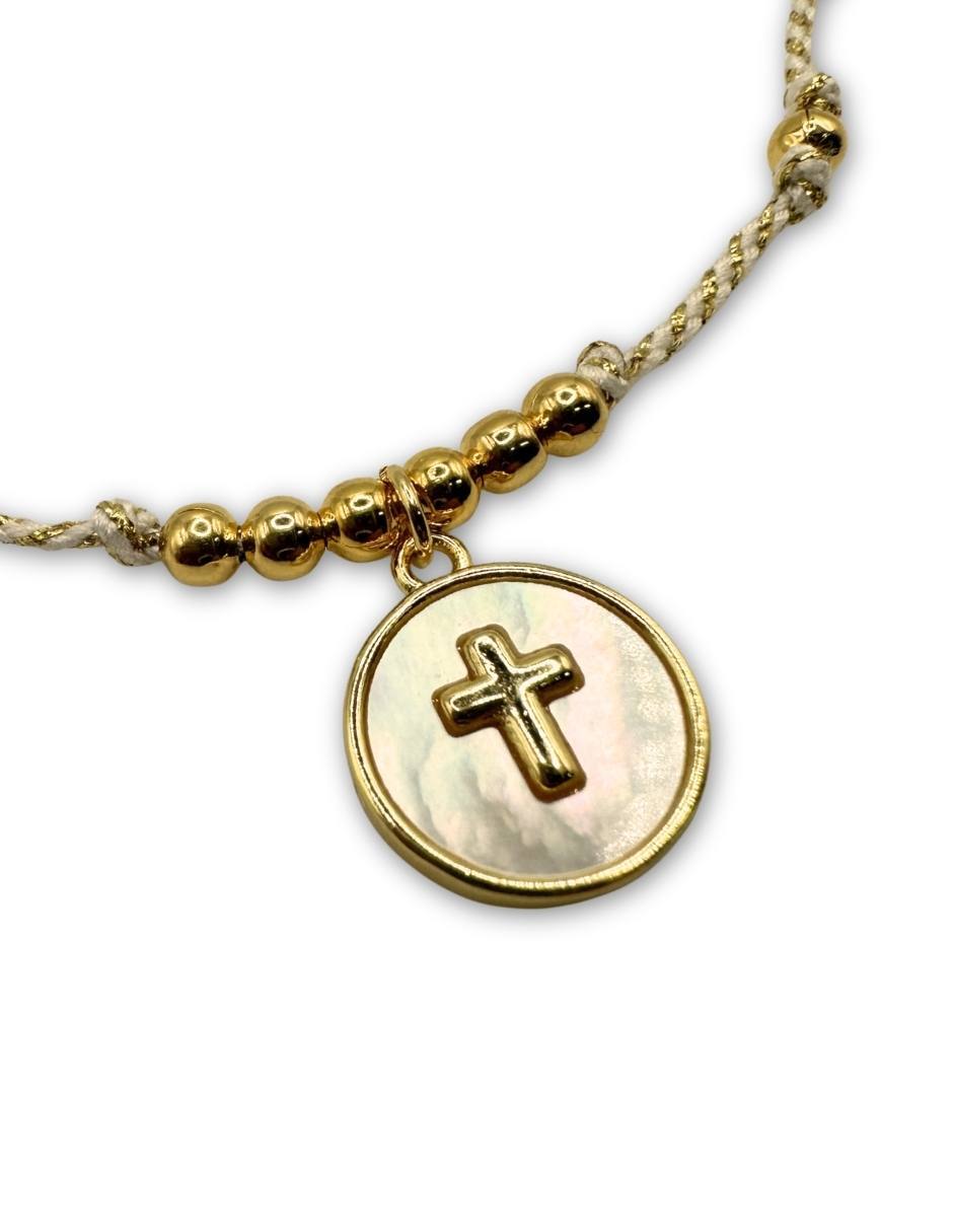 Collar de cruz con acabado baño de oro 14 K 2