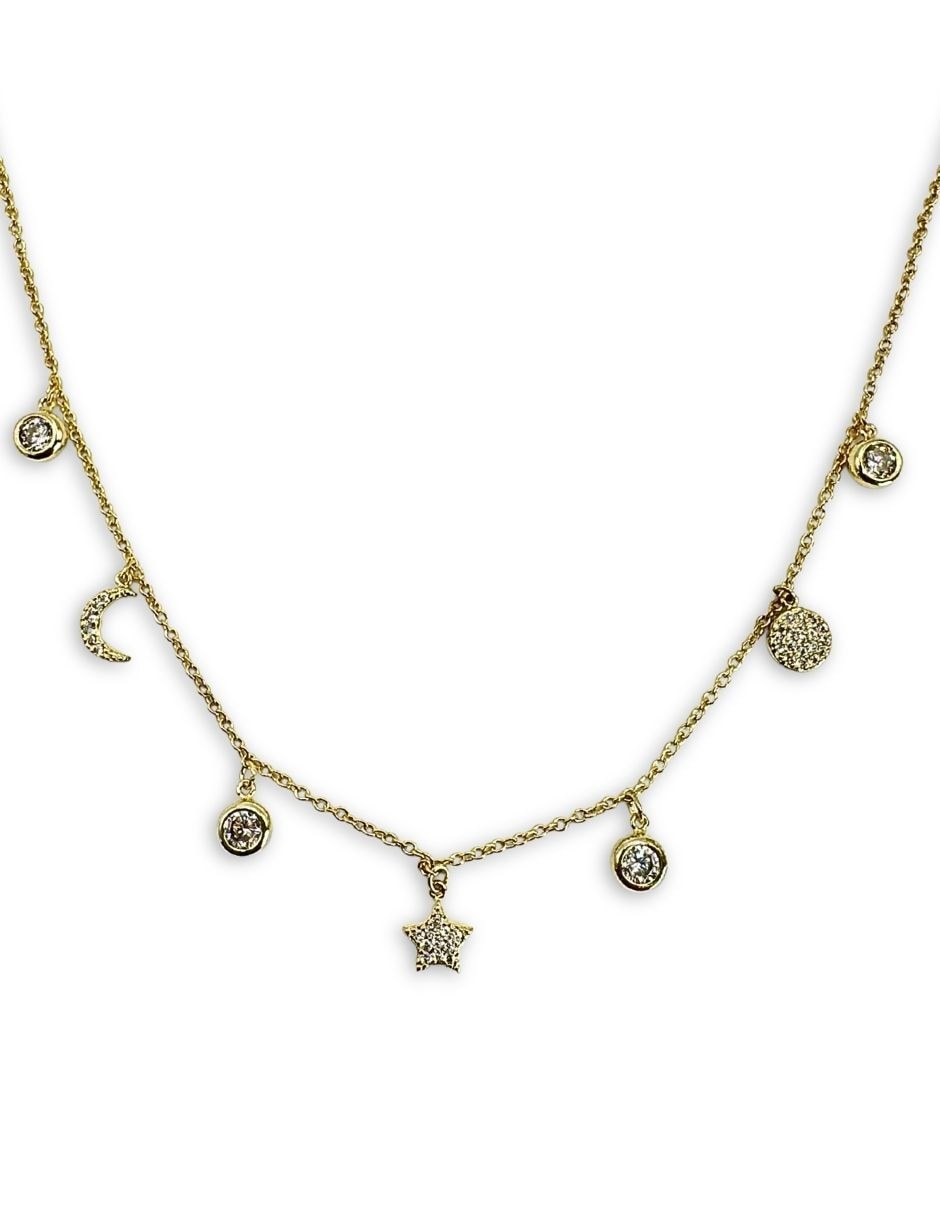 Collar con acabado baño de oro 14 K