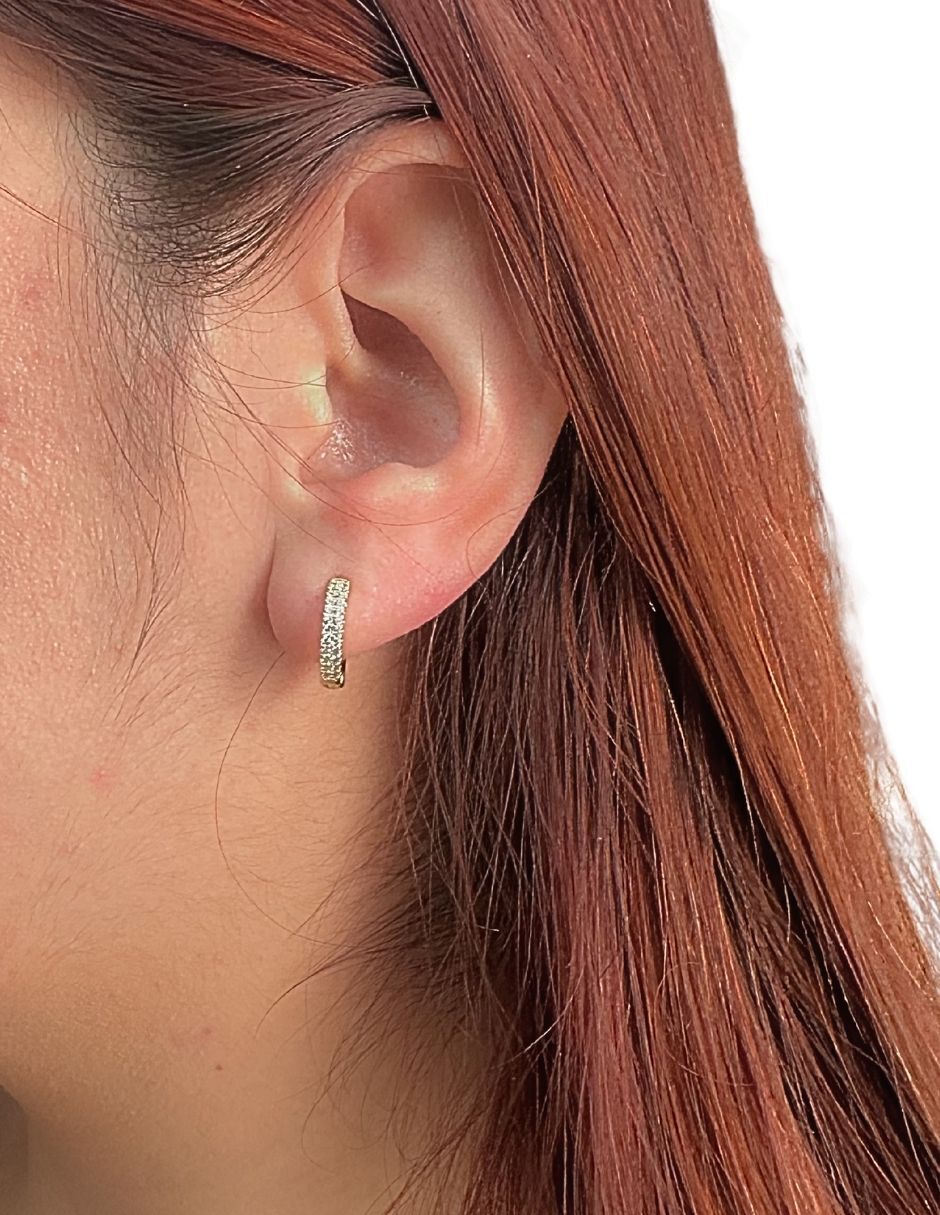 Arracadas con acabado baño de oro 14 K zirconia 2