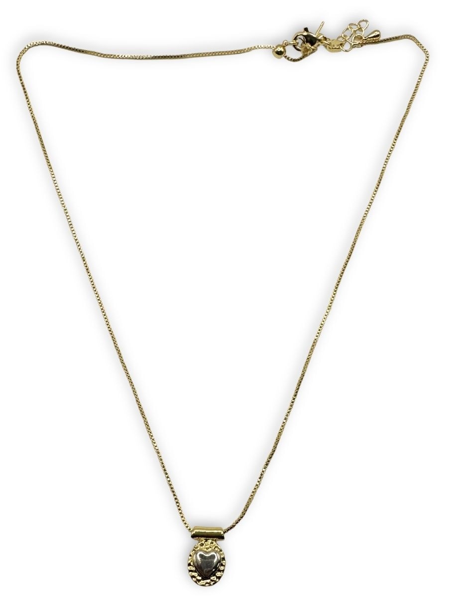 Collar de corazón con acabado baño de oro 14 K 2